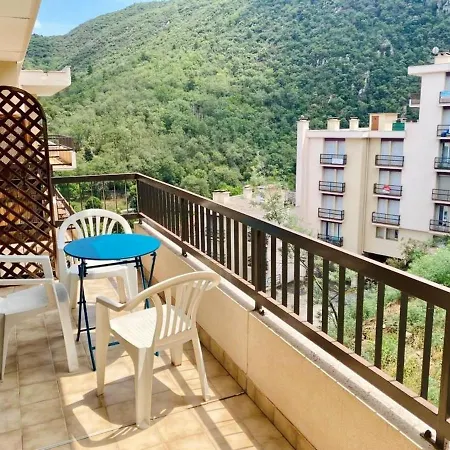 Ensoleille Avec Balcon Et Parking - Wifi Inclus - Centre-ville Amelie-les-bains - Fr-1-703-164 アパート アメリ・レ・バン・パラルダ